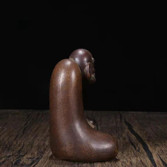 chinese tea pet zisha Clay statue Wealth yixing Bodhidharma buddha sculpture art