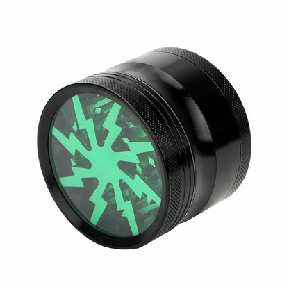 Tobacco Grinder Green 63MM 4-layer Aluminum Alloy Smoke Herb Cutter Transparent