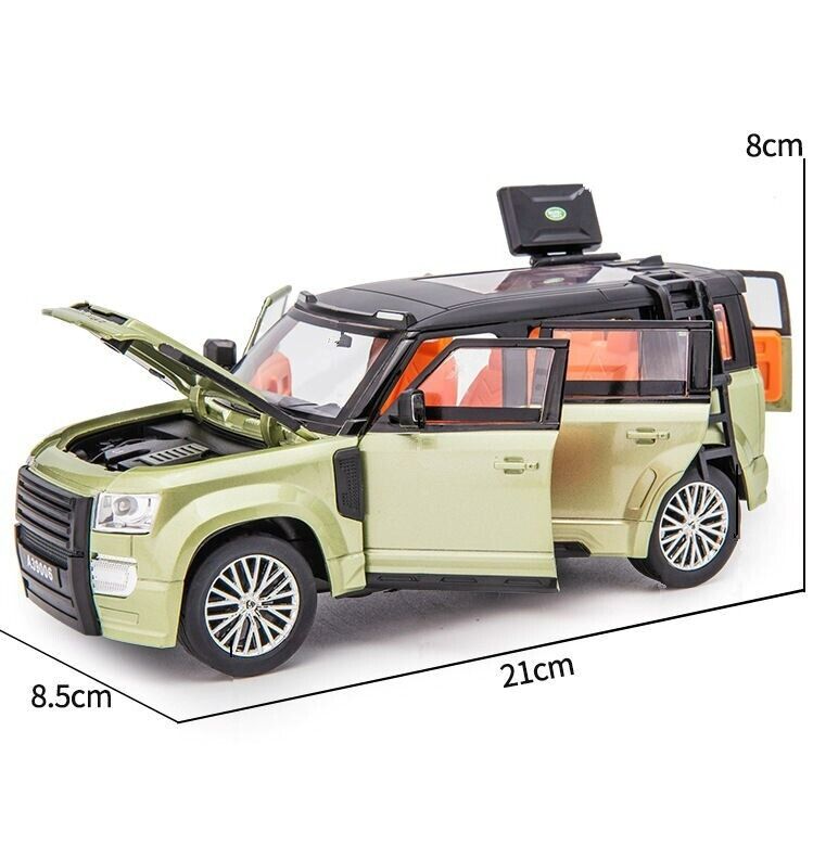 1:24 Land Rover Defender CLR Diecast Model Car Vehicle Toy Sound Light Modified
