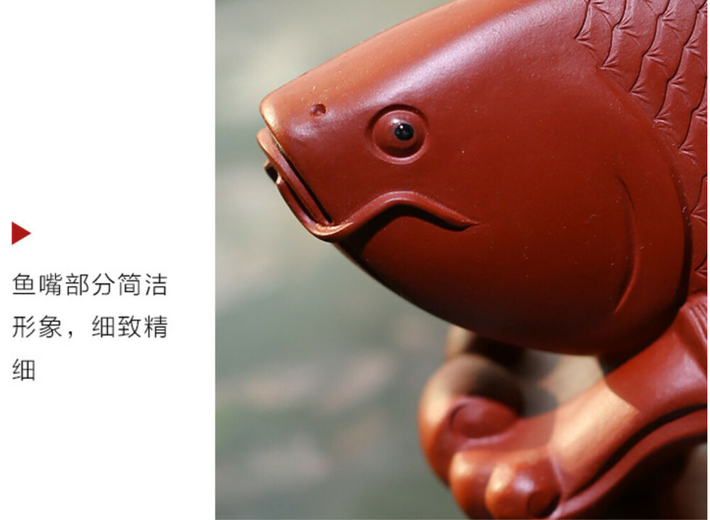 Chinese Yixing Handmade Zisha DaHongPao Clay arowana tea Pet Gongfu Tea Pet