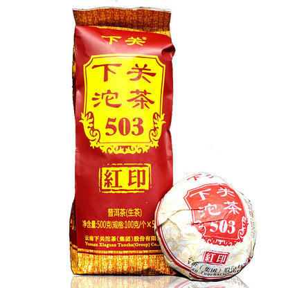 100g*5 Classic Red Label 503 Xiaguan Puerh Authentic TuoCha Tea Shen Puer Tuocha