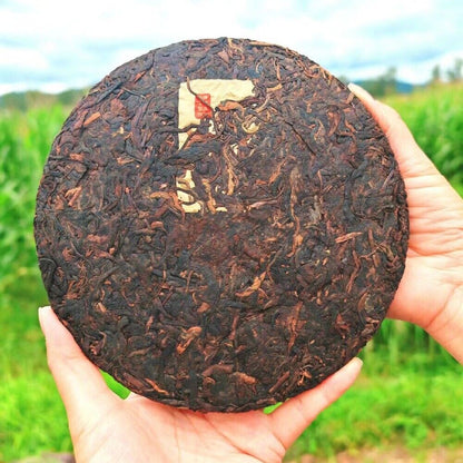 Menghai Puerh Ripe Tea Brown Mountain Ancient Tree Puerh Tea Cake 357g
