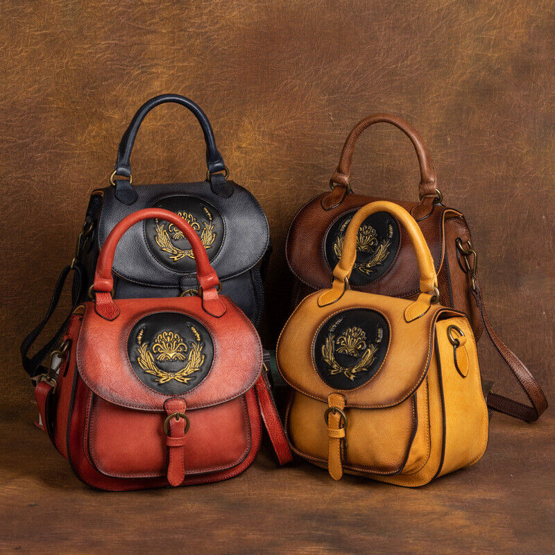 Top Cow Leather Women's Handbag, Luxury Leather Small Backpack Shoulder Bag Hobo
