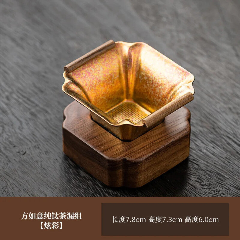 Square tea filter water filter golden tea filter tea set -