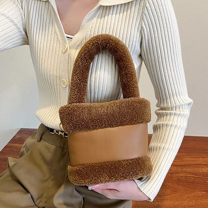 Lamb Wool Women Shoulder Bags Small Handbag Winter Faux Fur Female Hand Bag