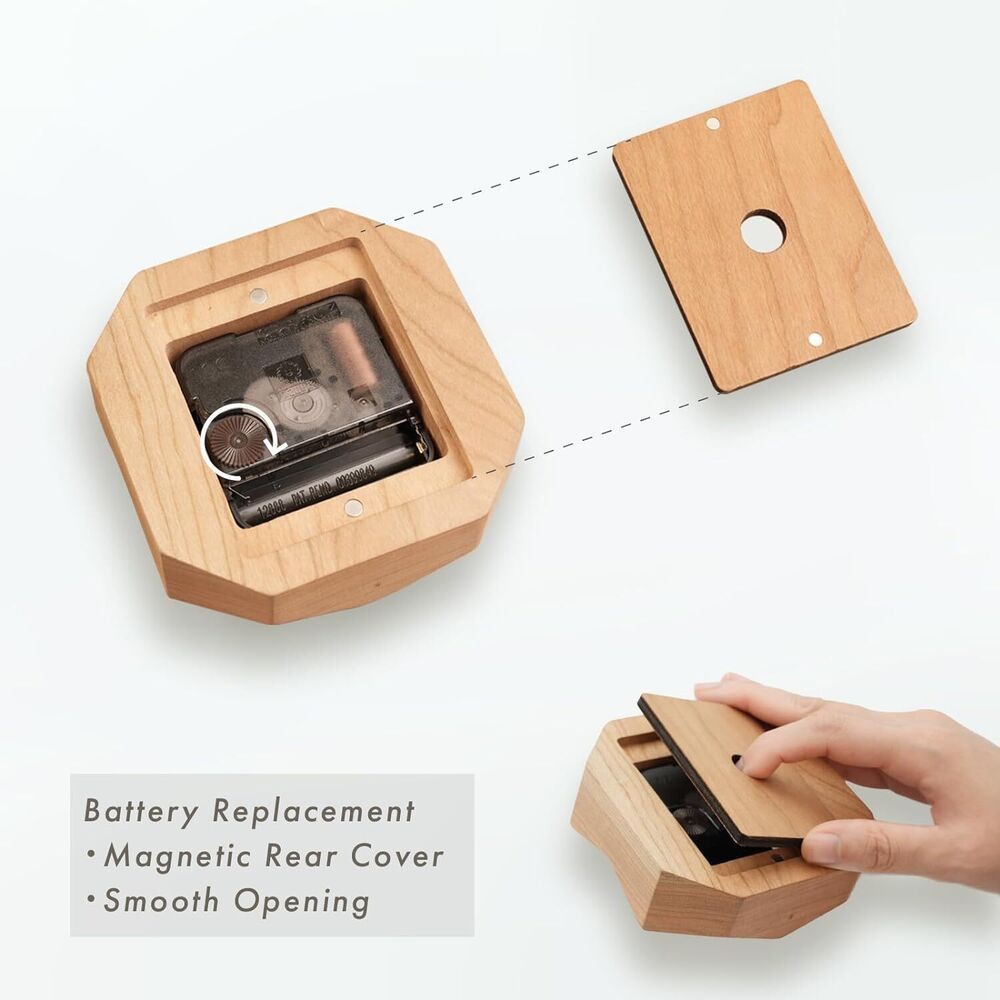 Wooden Desktop Clock Minimalist & Creative Design Home Office Decoration Gift