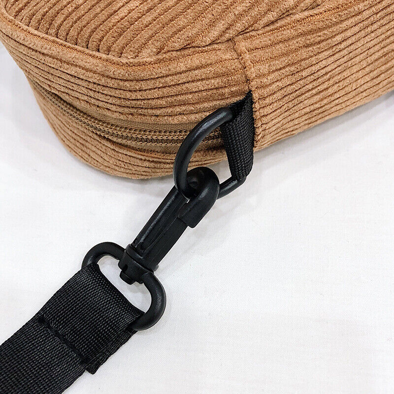Women Canvas Shoulder Bag Corduroy Cloth Bag crossbody Bags Zipper Purse Girl