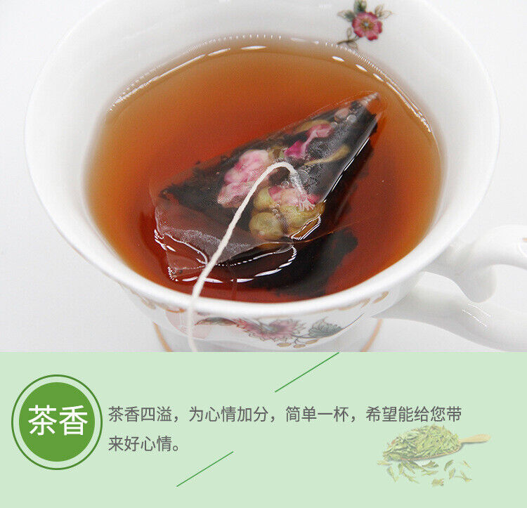 45g / 15 Bags Triangle Tea Bags Package Rose Pu'er Tea Chinese Pu-Erh Black Tea