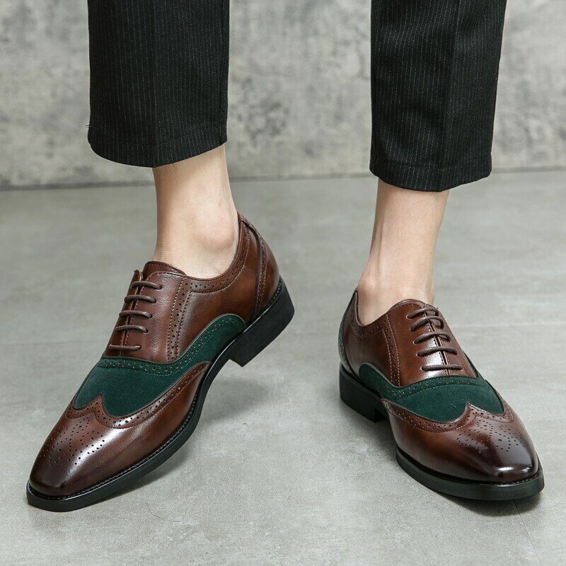 Classic Oxford Shoes Lace Up Men's Shoes Moccasin Casual Leather Shoes
