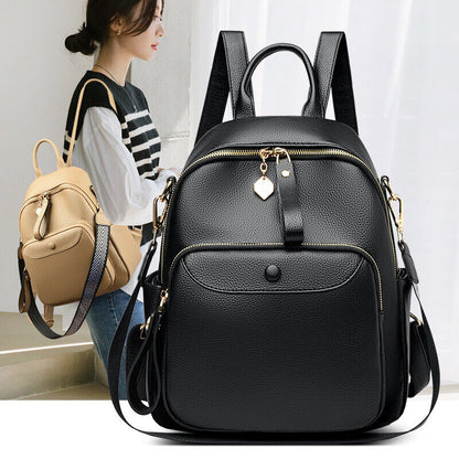 Women's Ladies Leather Backpack Purse Anti-Theft Travel Shoulder Bag Satchel