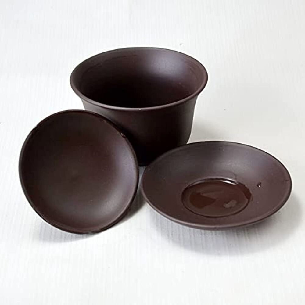 Gaiwan 150ml Yixing Brown Teacup 5oz Tureen Tray Cup Tea Lid Bowl Saucer (Brown)