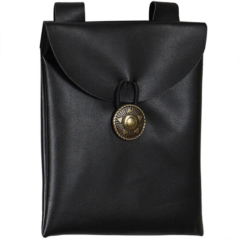 Unisex Medieval PU Leather Waist Belt Bag Organizer Warrior Costume Cosplay Prop