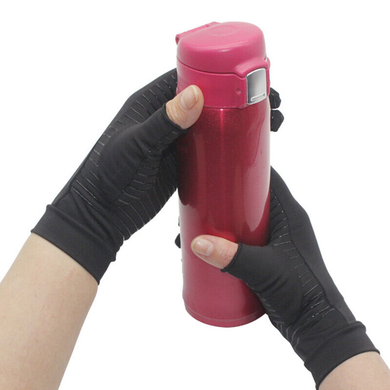 2 Pairs Copper Compression Arthritis Gloves Carpal Tunnel Joint Pain Relief