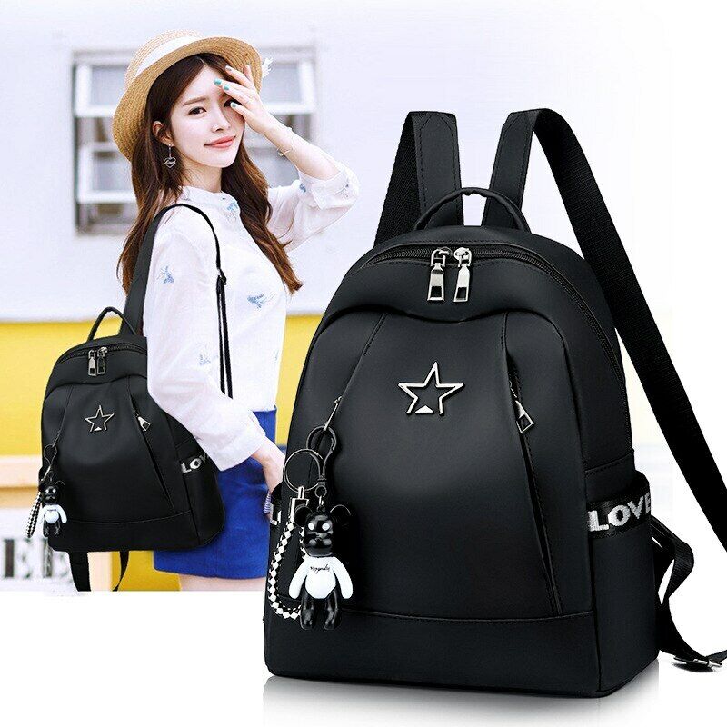 Oxford Cloth Schoolbag Solid Color Fashion Large Capacity Waterproof Bags Female