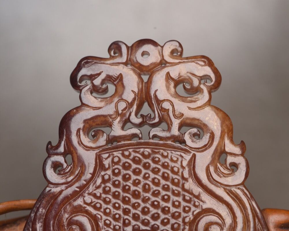 Chinese Vintage Antique Hetian Jade Carving Exquisite Phoenix Statue Collection