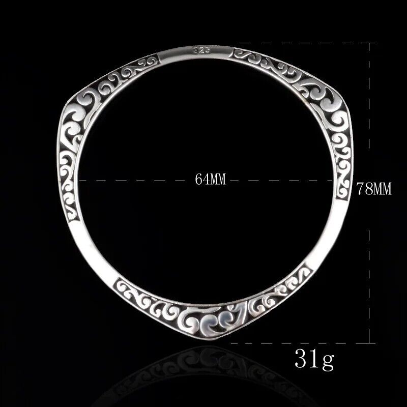 Women Cuff Bracelet Sterling Tibetan Silver Bangle Vintage Style Fashion Jewelry