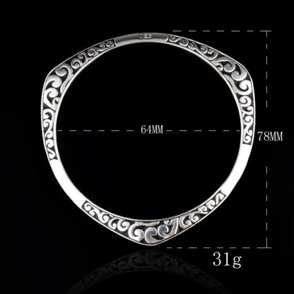 Women Cuff Bracelet Sterling Tibetan Silver Bangle Vintage Style Fashion Jewelry
