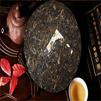 Mint Pond Puerh Tea Wild Ancient Tree Handcrafted Stone-Made Raw Tea 357g