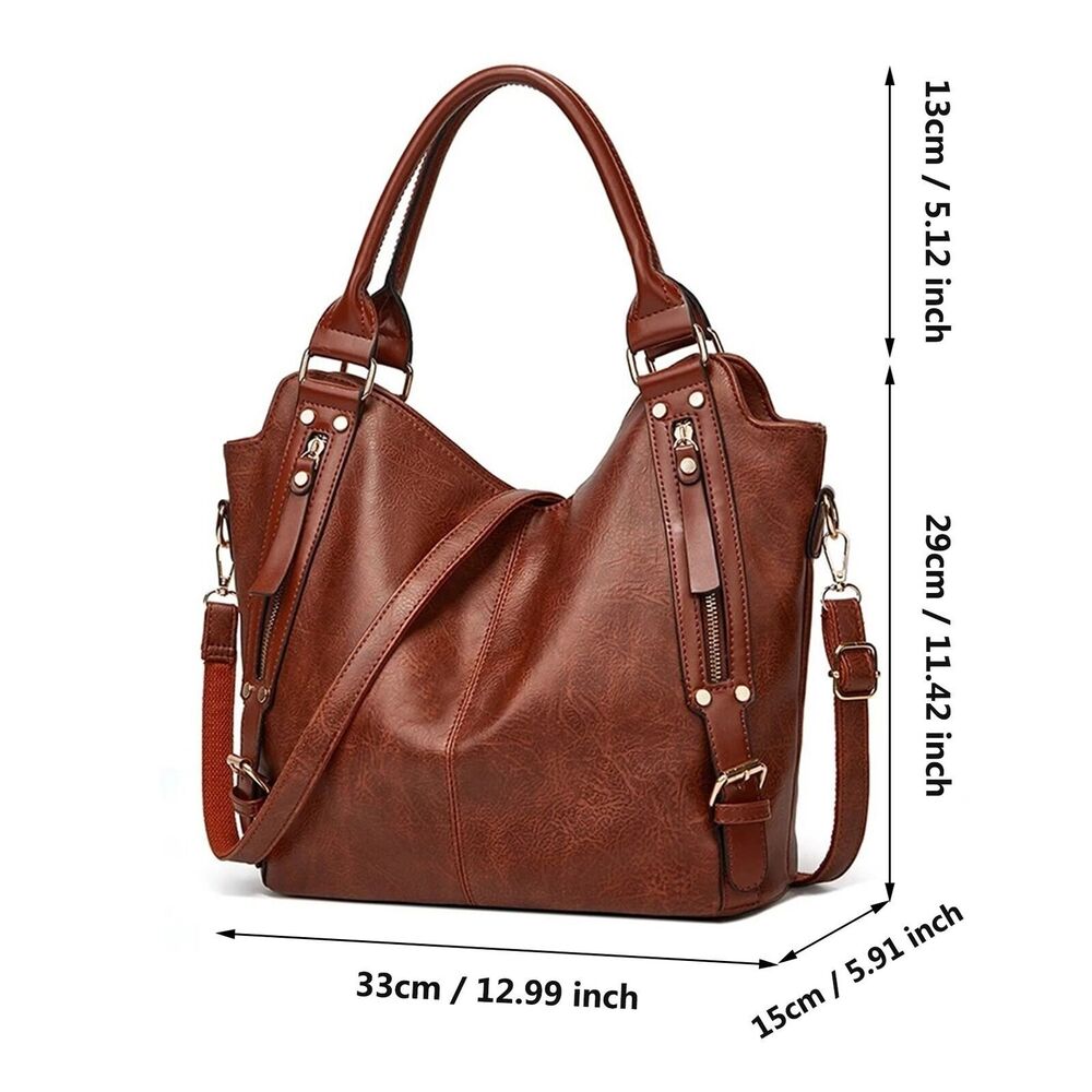 Handbag Bag Side Pockets Bag PU Leather Totes Shoulder Bags Ladies