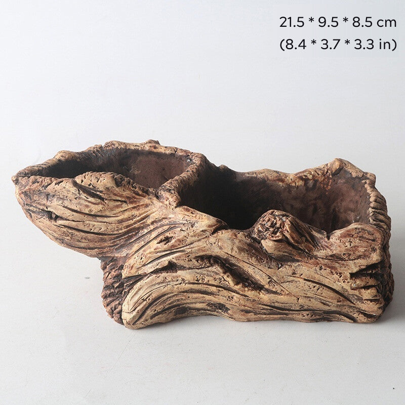 Cement Made Rustic Bonsai Pot Indoor/Garden Shallow Flower Pots Small Large