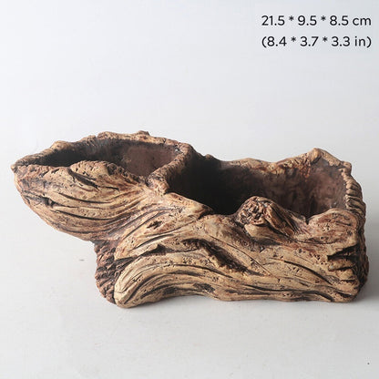 Cement Made Rustic Bonsai Pot Indoor/Garden Shallow Flower Pots Small Large