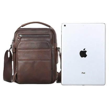 100% Genuine Leather Men's Crossbody Shoulder Bag 8" Handbag Business Cowhide
