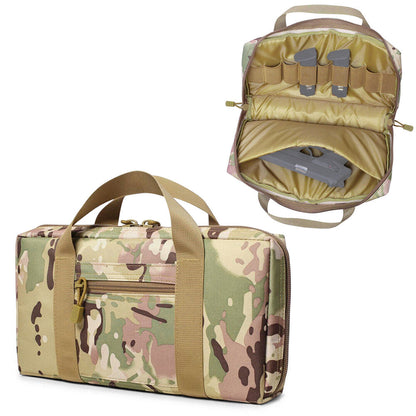 Tactical Pistol Gun Storage Case Handgun Bag Shooting Range with Magazine Pouch