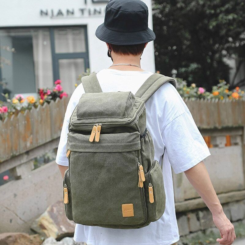 Canvas Travel Backpacks Men Casual Bag Bucket Bags Travel Bags