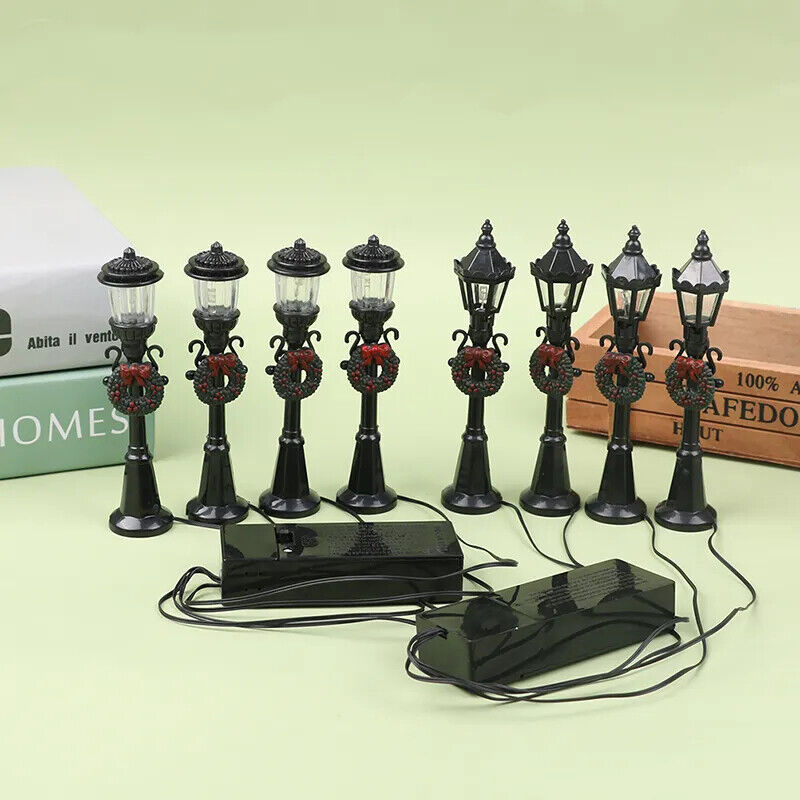 Dollhouse Streetlight 4Pcs Christmas Mini Light Models Micro-Landscape Accessory