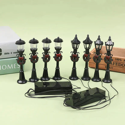 Dollhouse Streetlight 4Pcs Christmas Mini Light Models Micro-Landscape Accessory