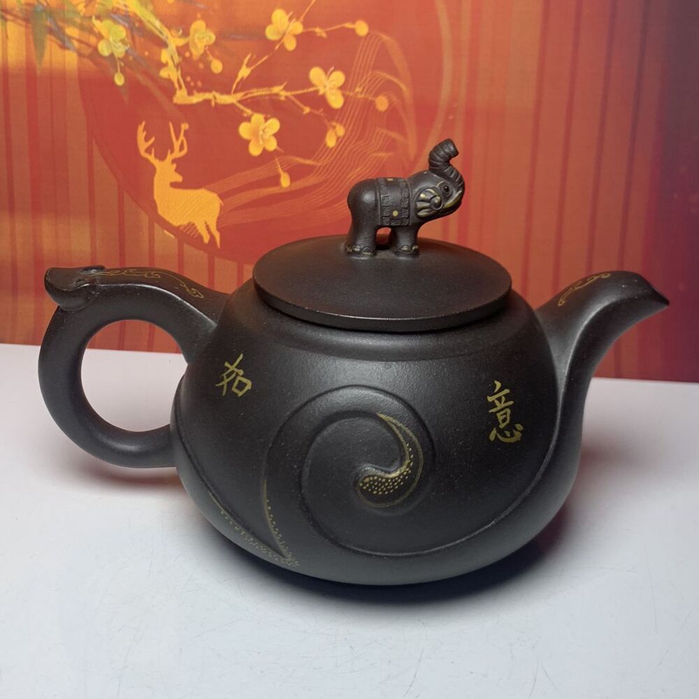 Chinese Yixing Purple Clay Teapot Tea Set Pot Zisha Ceramic Cute Decor Figurine