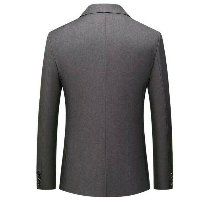 Men's Blazer Jacket One Button Slim Fit Business Long sleeve Casual Coat New @