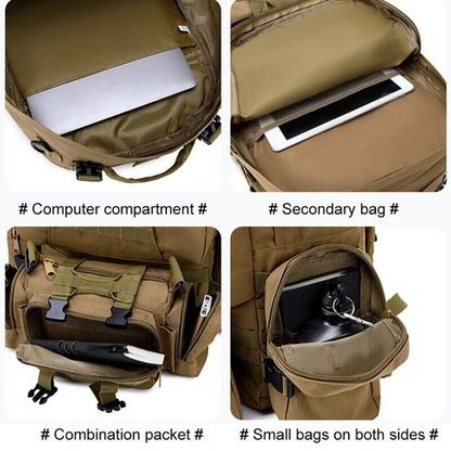 Tactical Backpack 4 in 1 Military Army Backpack Sport Bag Hiking Camping Travel