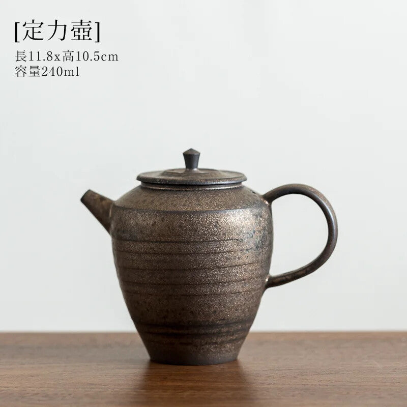 Gilt Glaze Teapot Side Handle Tea Rust Stoneware Kung Fu Set Ceramic Single Pot
