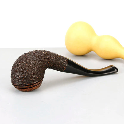 Tobacco Pipe Briar Wood 9mm Filter Creative Round Engraved Smoking Tool 145x34mm