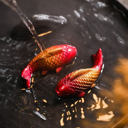 Colour Koi Carp Creative Tea Table Ornaments Two Fish Zen Teaware Accessories