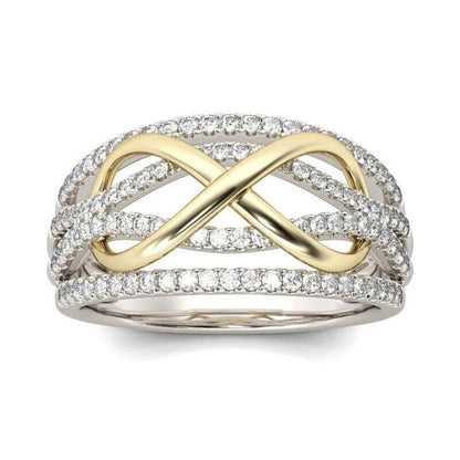 New fashion infinite love ring heart-shaped ring ladies two-color wedding Ring