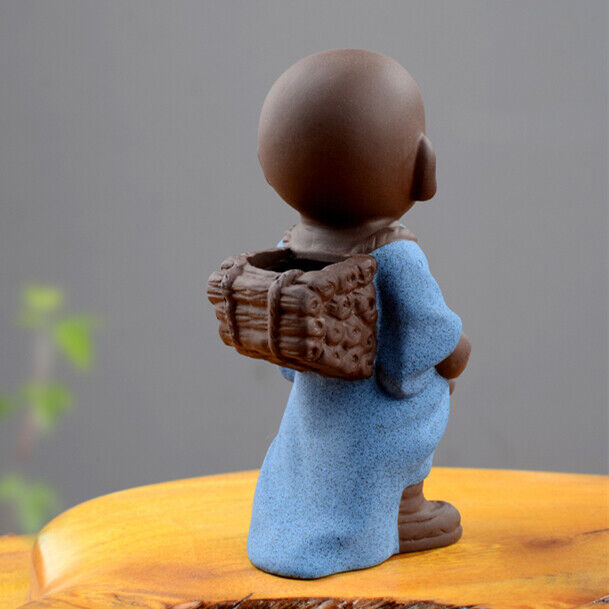 real yixing zisha tea pet monk pee doll China creative tea play purple clay boy