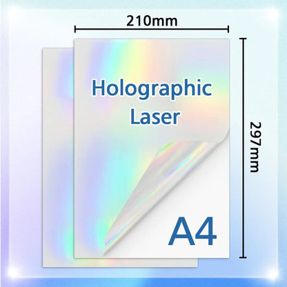 Photo Paper A4 Self-Adhesive Stickers 10 Sheets Holographic Cold Laminating Film
