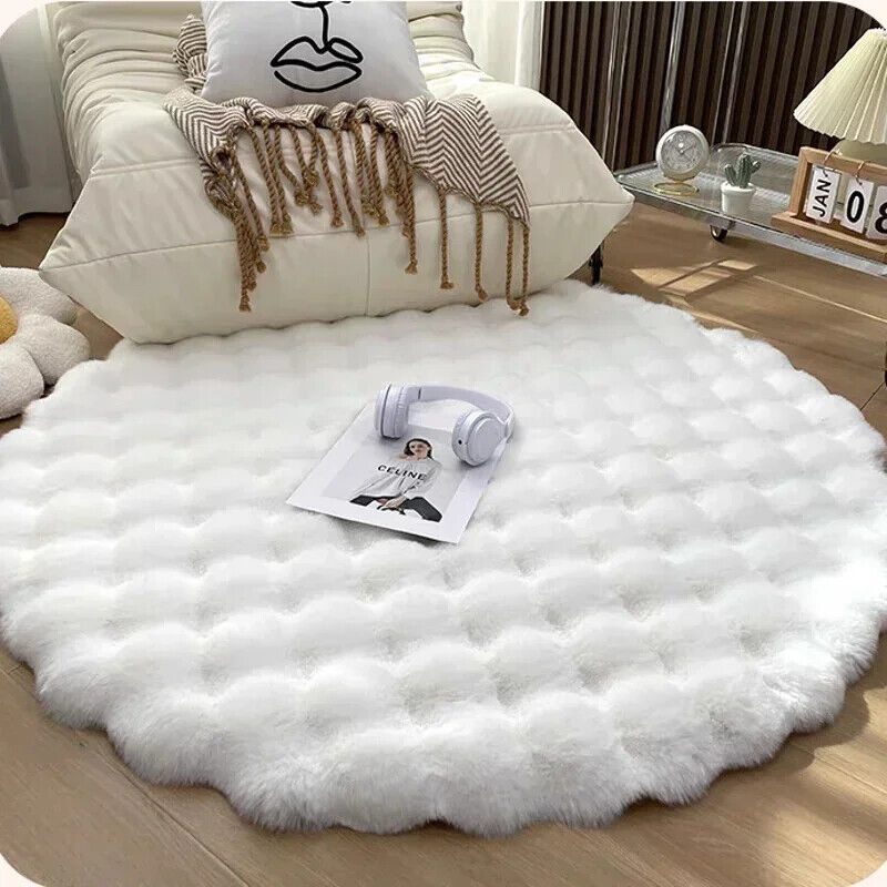 Area Rugs Soft Plush Nordic Round Carpets Living Room Bedroom Non Slip Floor Mat