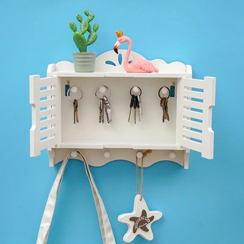 Key Holder Wood Box Organizer Mini Cabinet Frame Hanging Living Room Decorations