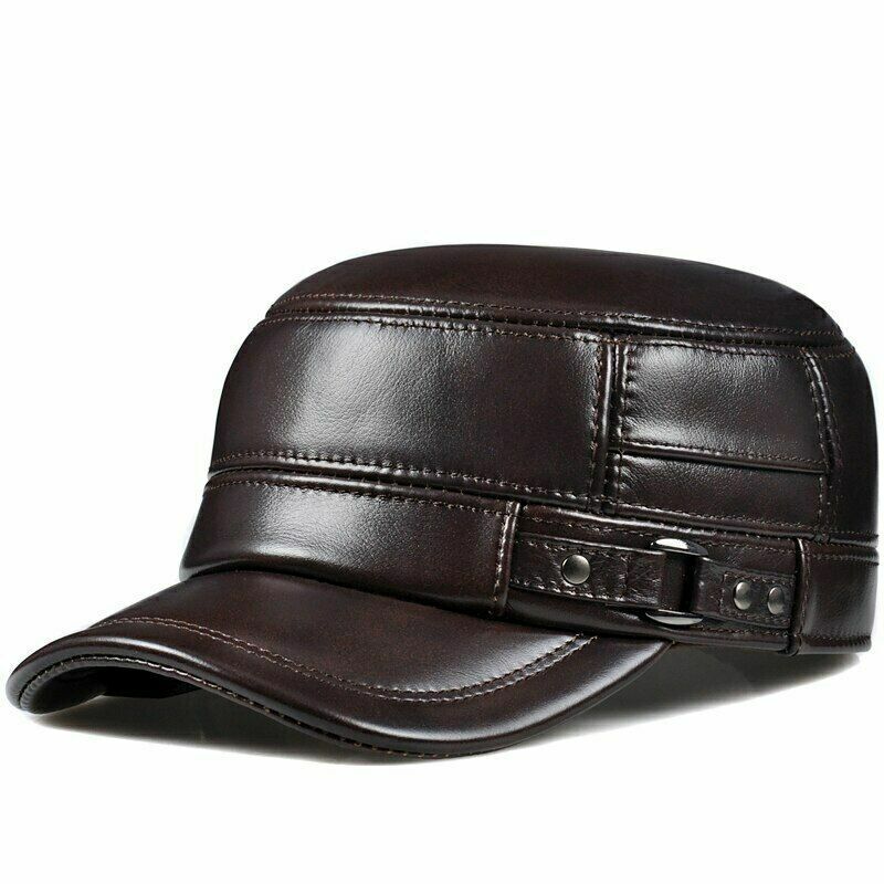 Autumn and Winter Men's Hat Fashion New Soft Leather Hat Top Hot