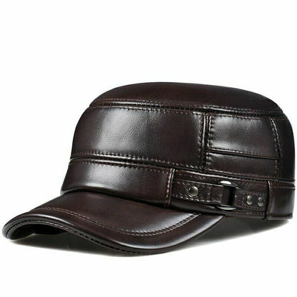 Autumn and Winter Men's Hat Fashion New Soft Leather Hat Top Hot