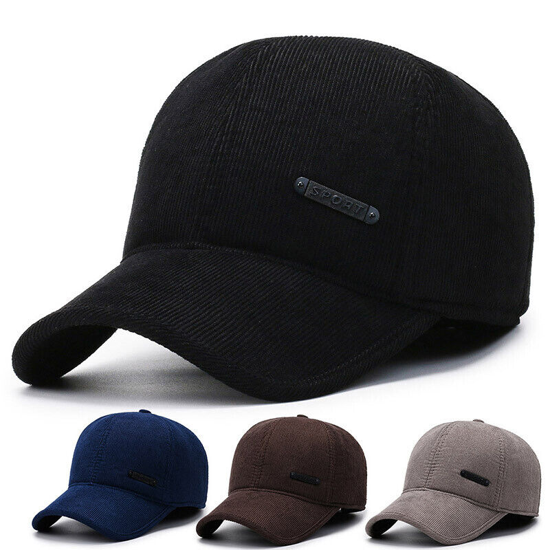 Unisex Men Corduroy Baseball Cap Casual Hat Trucker Classic Adjustable Solid