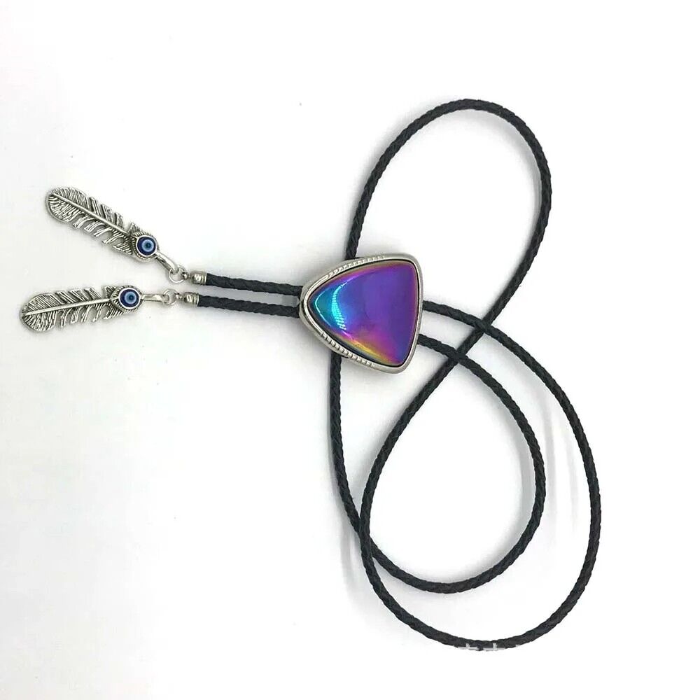 Men Bolo Ties Rope Colorful Triangles Pendant Korean Retro Fashion Shirt Bowties