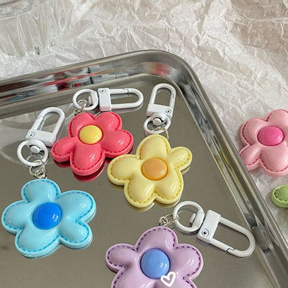 Colored Flower Keychain Heart Flower Bag Pendant DIY Candy Color Key Chains