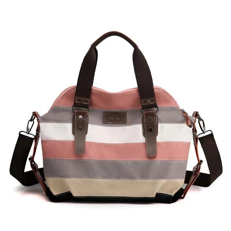 Canvas Women's Bag One Shoulder Handbag Lady's Crossbody Big Bag Contrast Bag