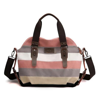 Canvas Women's Bag One Shoulder Handbag Lady's Crossbody Big Bag Contrast Bag