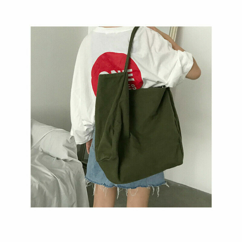 Women Canvas Tote Shoulder Bag Ladies Large Capacity Durable Shopping Handbag#h