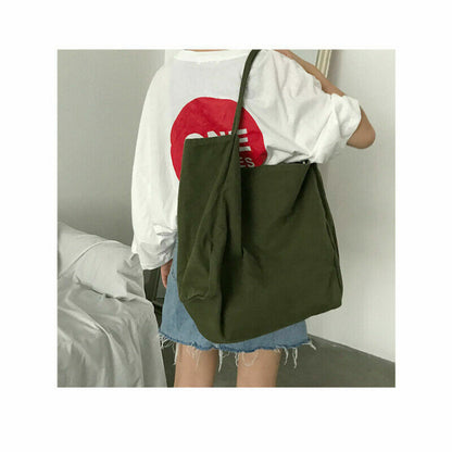 Women Canvas Tote Shoulder Bag Ladies Large Capacity Durable Shopping Handbag#h